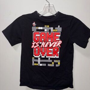 Children’s place black game is never over short sleeve graphic tee boys S 5/6